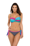Colorful Push-Up Swimsuit with Adjustable Side Ties