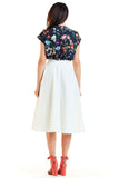 Flared Midi Skirt with Pockets and Zip Fastening