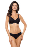 Smooth Black Knit Classic Thongs with Cotton Gusset