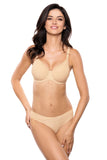 Elegant Beige Bra with Seamless Cups and Lifting Design