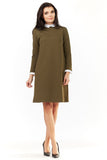 Elegant Dress with Decorative Collar and Cuffs