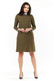 Elegant Dress with Decorative Collar and Cuffs