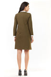 Elegant Dress with Decorative Collar and Cuffs