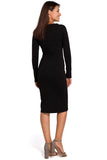 Feminine Knitted Tuba Length Dress with Covered Zipper