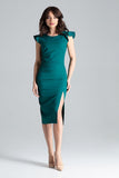 Elegant Knee-Length Cocktail Dress with Front Slit