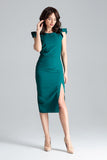 Elegant Knee-Length Cocktail Dress with Front Slit