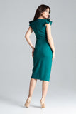 Elegant Knee-Length Cocktail Dress with Front Slit