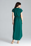 Elegant Long Dress with Kimono Sleeves and Slit Detail