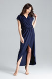 Elegant Kimono Sleeve Long Dress with Front Slit