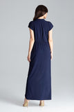 Elegant Kimono Sleeve Long Dress with Front Slit