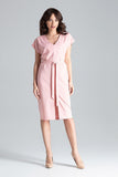 Kimono Sleeve Dress with Waist Tie and Slit Detail