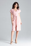 Kimono Sleeve Dress with Waist Tie and Slit Detail