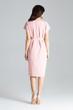 Kimono Sleeve Dress with Waist Tie and Slit Detail