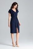 Kimono Sleeve Dress with Waist Tie and Slit Detail