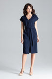 Kimono Sleeve Dress with Waist Tie and Slit Detail