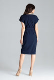 Kimono Sleeve Dress with Waist Tie and Slit Detail