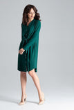 Shirt Dress with Tie Waist and Decorative Springs