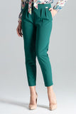 Pleated 7/8 Cigarette Pants with Zipped Pockets