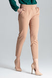 Pleated 7/8 Cigarette Pants with Front Zip Pockets