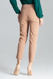 Pleated 7/8 Cigarette Pants with Front Zip Pockets
