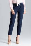 Front Pleat 7/8 Cigarette Pants with Bias Pockets