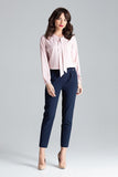 Front Pleat 7/8 Cigarette Pants with Bias Pockets