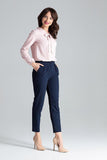 Front Pleat 7/8 Cigarette Pants with Bias Pockets