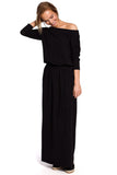 Comfortable Cotton Maxi Dress with Waist Accent