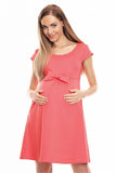 Flared Loose-Fitting Maternity Dress with Bow & Pockets