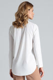 Classic Long Sleeve Blouse with Snap Fasteners and Pocket