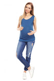 Versatile Sleeveless Pregnancy Blouse with Pleats