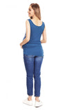 Versatile Sleeveless Pregnancy Blouse with Pleats