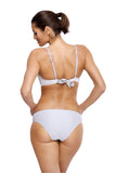 Elegant Two-Piece Swimsuit with Push-Up Bra and Frill Detail
