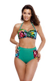 Colorful Retro Floral Push-Up Swimsuit for Women