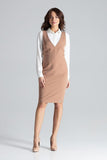 Sleeveless Midi Dress with Open Back and Decorative Braces
