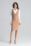 Sleeveless Midi Dress with Open Back and Decorative Braces