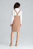 Sleeveless Midi Dress with Open Back and Decorative Braces