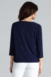 Loose-Fitting Long Sleeve Blouse with Pleated Front