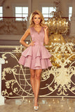 Lilac Lace Dress with Flared Skirt for Special Occasions