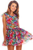 Charming Chiffon Mini Dress with Heart Neckline