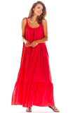 Airy Flounce Summer Dress with Back Neckline