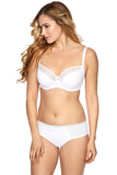 Elegant Half Padded Bra with Lace and Decorative Straps