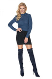 Fitted Long Sleeve Acrylic Short Sweater