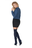 Fitted Long Sleeve Acrylic Short Sweater