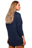 Fleecy Oversized Sweater with Semi-Curved Hem