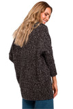 Fleecy Oversized Sweater with Semi-Curved Hem