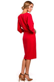 Elegant V-Neck Pencil Skirt Dress with Dropped Sleeves