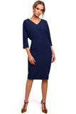 Chic V-Neck Pencil Dress with Dropped Sleeves
