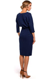Chic V-Neck Pencil Dress with Dropped Sleeves