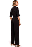 Elegant Minimalist Straight-Leg Overalls with Collar